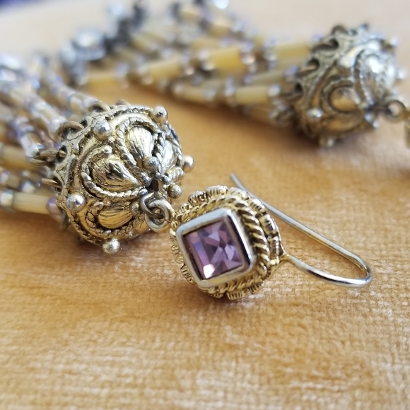 Lee Angel Set of Gold Tone Necklace & Earrings - Picture 5 of 8